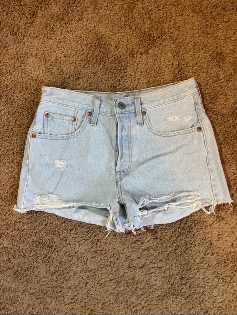 Levi’s Light Wash Distressed Women's Denim Shorts